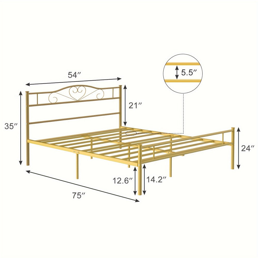 Metal Bed Frame with Headboard and Footboard and No Box Spring Needed for Bedroom detail image - detail view 11