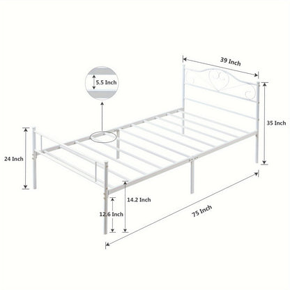 Metal Bed Frame with Headboard and Footboard and No Box Spring Needed for Bedroom detail image - detail view 15