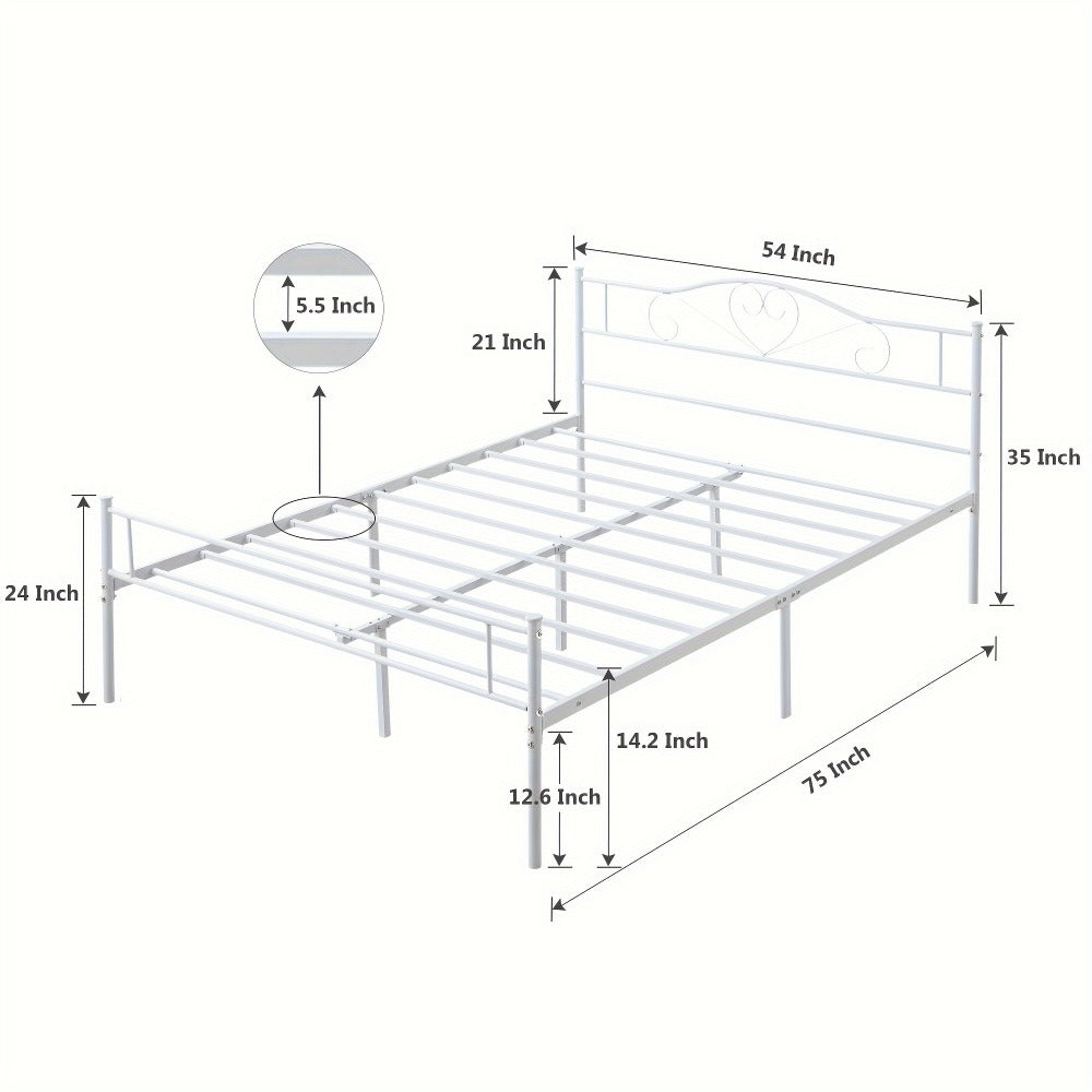 Metal Bed Frame with Headboard and Footboard and No Box Spring Needed for Bedroom detail image - detail view 17