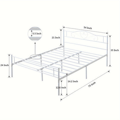 Metal Bed Frame with Headboard and Footboard and No Box Spring Needed for Bedroom detail image - detail view 17