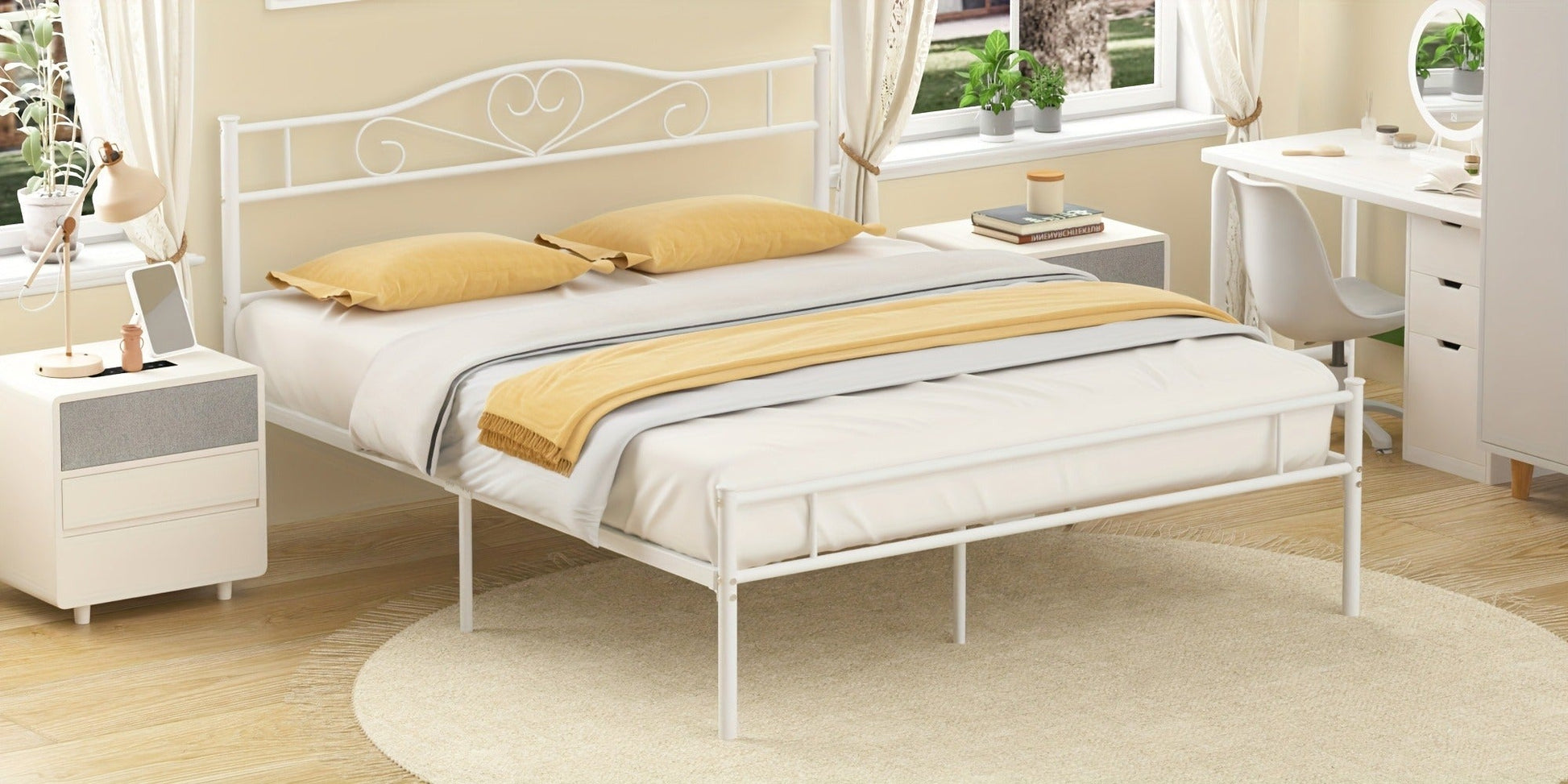 Metal Bed Frame with Headboard and Footboard and No Box Spring Needed for Bedroom detail image - detail view 23