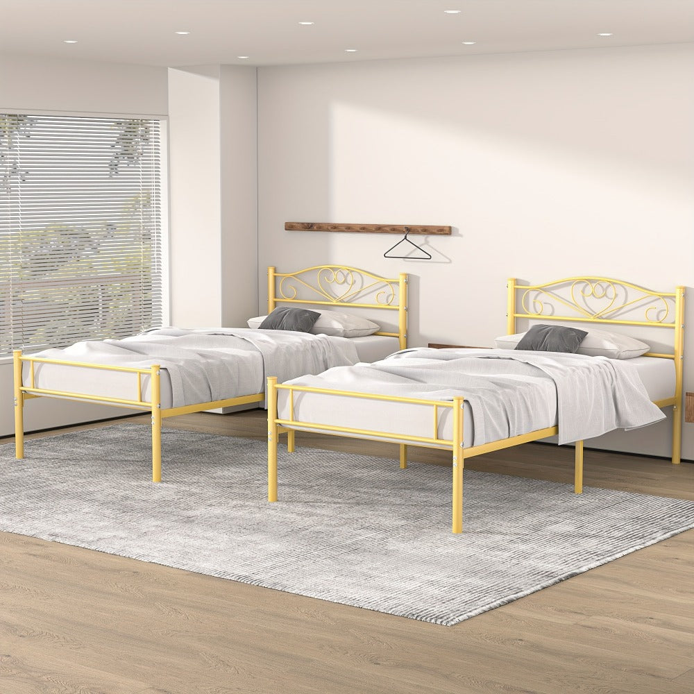 Metal Bed Frame with Headboard and Footboard and No Box Spring Needed for Bedroom detail image - detail view 24