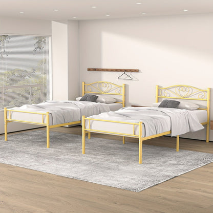 Metal Bed Frame with Headboard and Footboard and No Box Spring Needed for Bedroom detail image - detail view 24