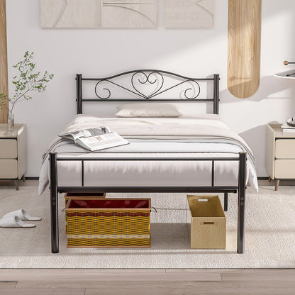 Metal Bed Frame with Headboard and Footboard and No Box Spring Needed for Bedroom detail image