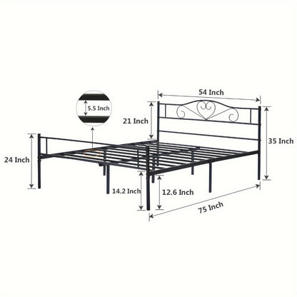 Metal Bed Frame with Headboard and Footboard and No Box Spring Needed for Bedroom detail image - detail view 5