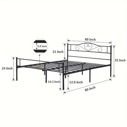 Metal Bed Frame with Headboard and Footboard and No Box Spring Needed for Bedroom detail image - detail view 7