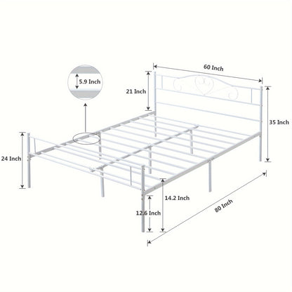 Bed Frame shown in the White, Queen option
