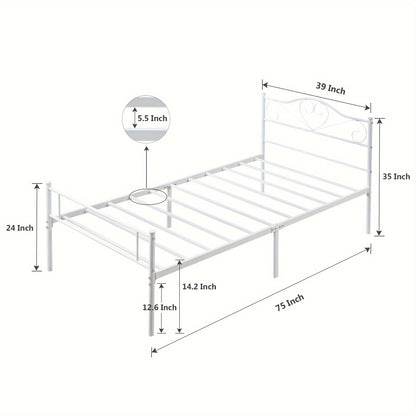 Bed Frame shown in the White, Twin option