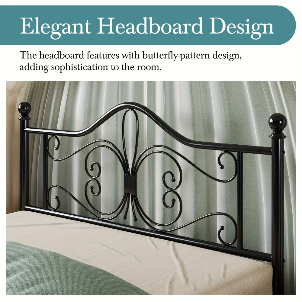 Metal Bed Frame with Headboard and Footboard and No Box Spring Needed detail image - detail view 11