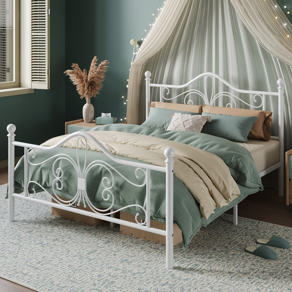 Metal Bed Frame with Headboard and Footboard and No Box Spring Needed detail image - detail view 12