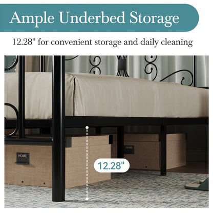 Metal Bed Frame with Headboard and Footboard and No Box Spring Needed detail image - detail view 13