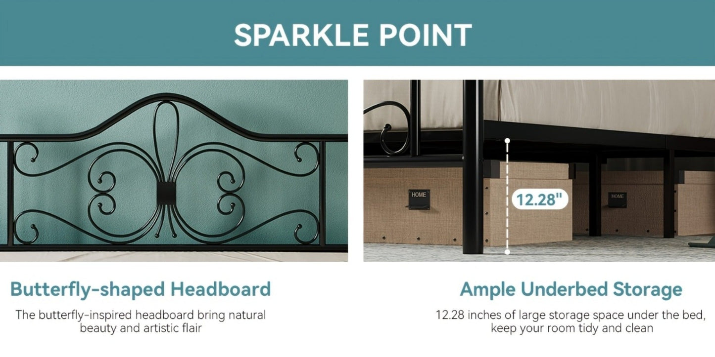 Metal Bed Frame with Headboard and Footboard and No Box Spring Needed detail image - detail view 16