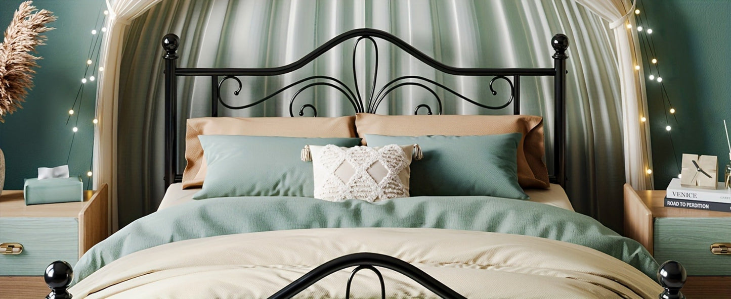 Metal Bed Frame with Headboard and Footboard and No Box Spring Needed detail image - detail view 18