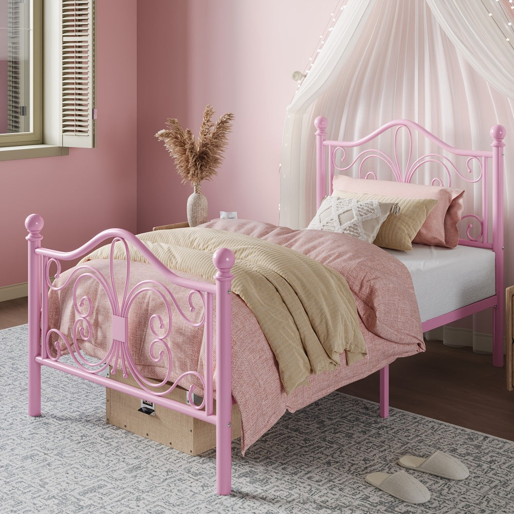 Metal Bed Frame with Headboard and Footboard and No Box Spring Needed detail image - detail view 3