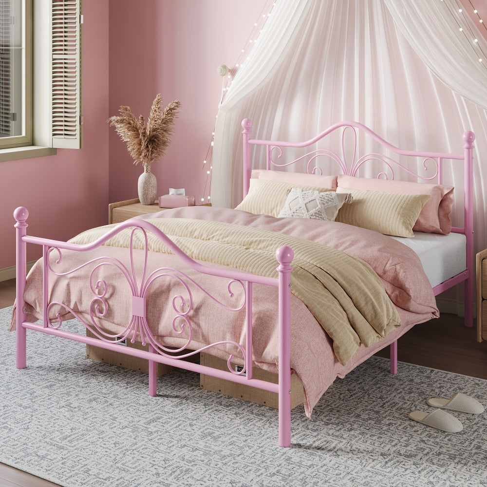 Metal Bed Frame with Headboard and Footboard and No Box Spring Needed detail image - detail view 5