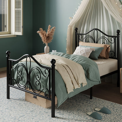 Metal Bed Frame with Headboard and Footboard and No Box Spring Needed detail image - detail view 7