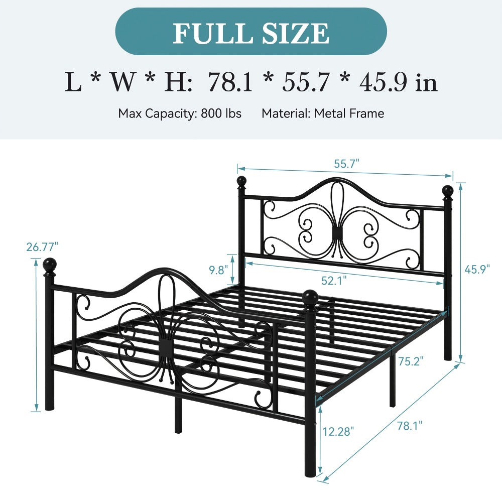 Metal Bed Frame with Headboard and Footboard and No Box Spring Needed detail image - detail view 8