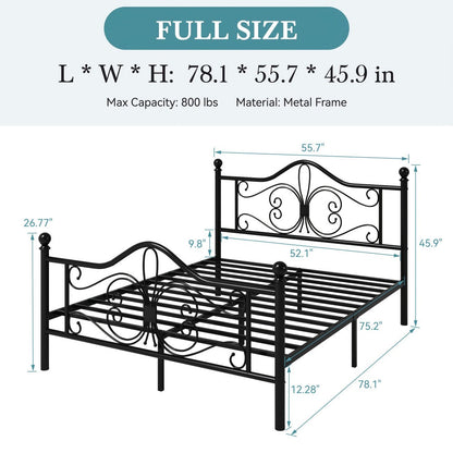 Metal Bed Frame with Headboard and Footboard and No Box Spring Needed detail image - detail view 8