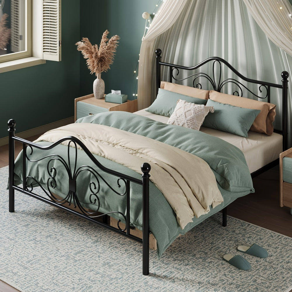 Metal Bed Frame with Headboard and Footboard and No Box Spring Needed detail image - detail view 9