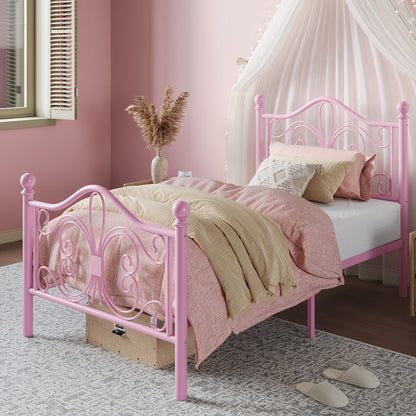 Bed Frame shown in the pink, Twin option