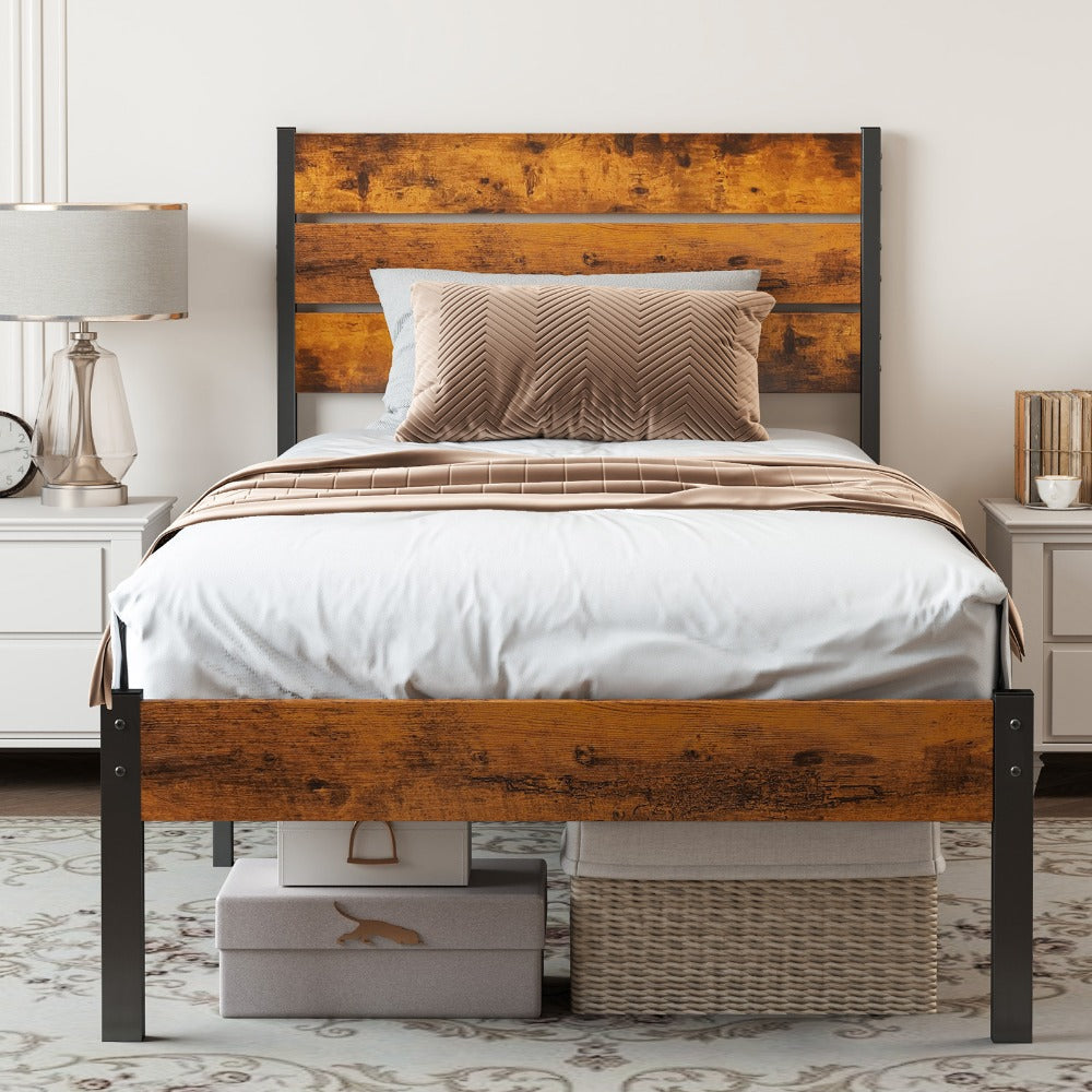Metal Bed Frame with Headboard and Footboard and Tool-Free Assembly for Bedroom detail image - detail view 15