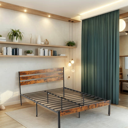 Metal Bed Frame with Headboard and Footboard and Tool-Free Assembly for Bedroom detail image