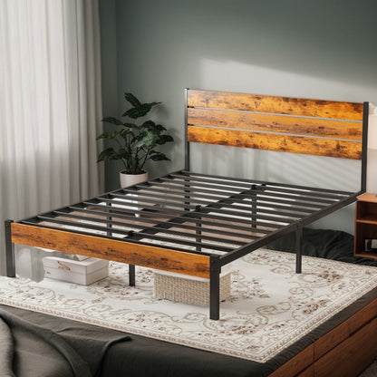 Metal Bed Frame with Headboard and Footboard and Tool-Free Assembly for Bedroom detail image - detail view 5