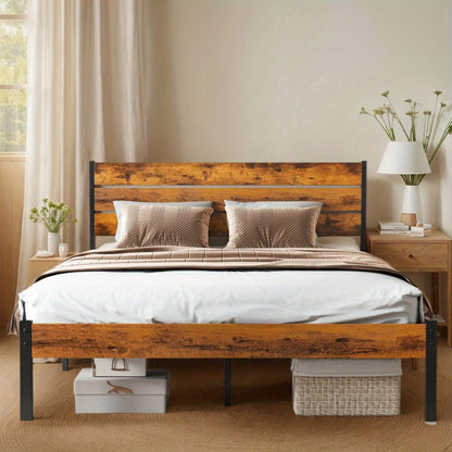Bed Frame, Modern All-Metal with Headboard and Footboard - Tool-Free Assembly, Under Bed shown in the main product view