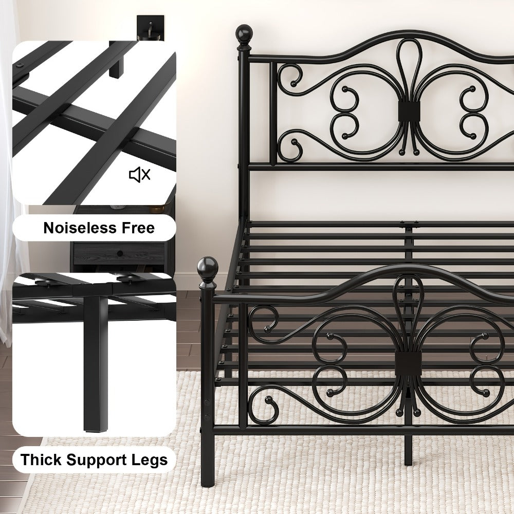 Metal Bed Frame with Headboard and Footboard for Bedroom Comfort and Support detail image - detail view 11
