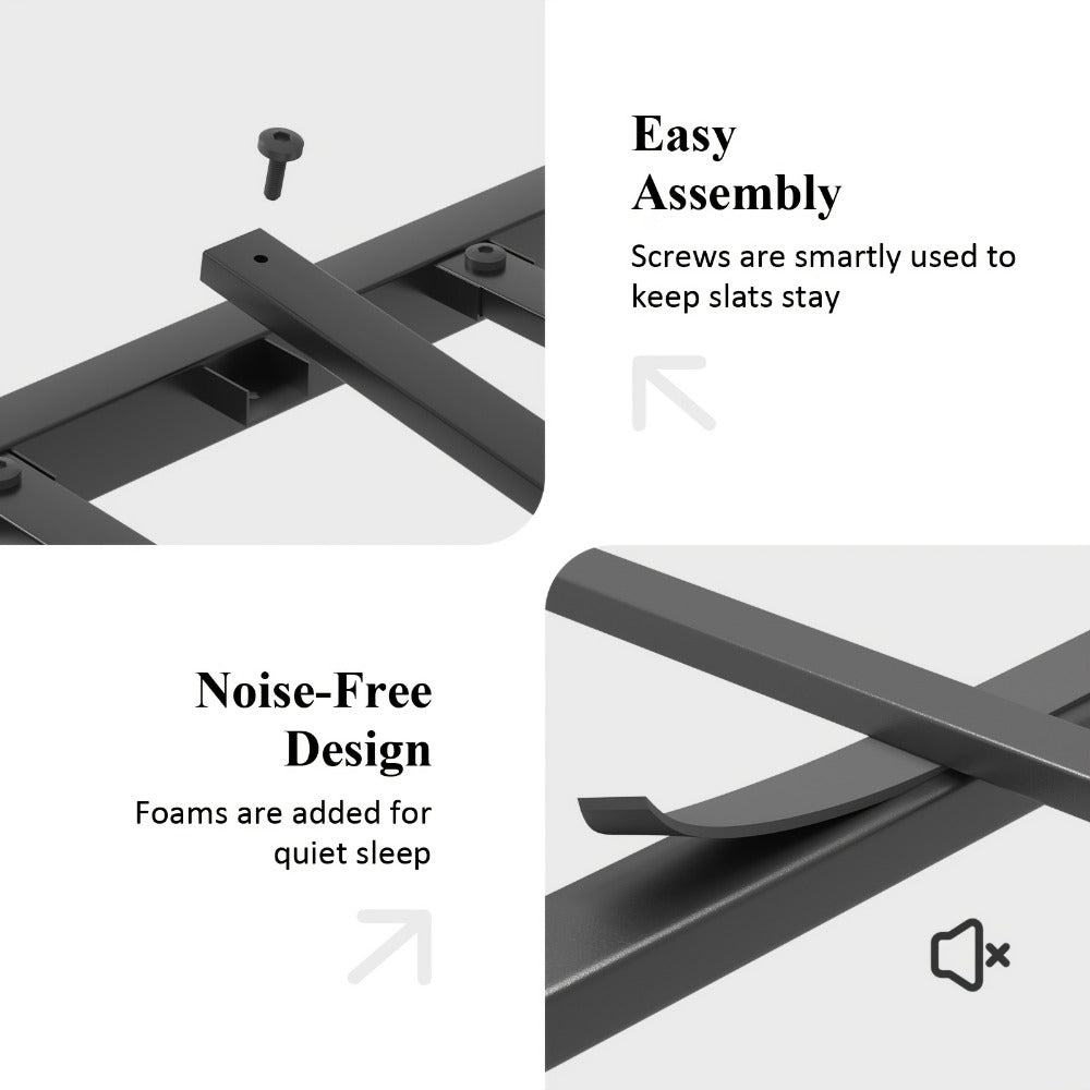 Metal Bed Frame with Headboard and Footboard for Bedroom Comfort and Support detail image - detail view 13