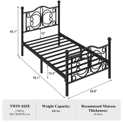 Metal Bed Frame with Headboard and Footboard for Bedroom Comfort and Support detail image - detail view 4