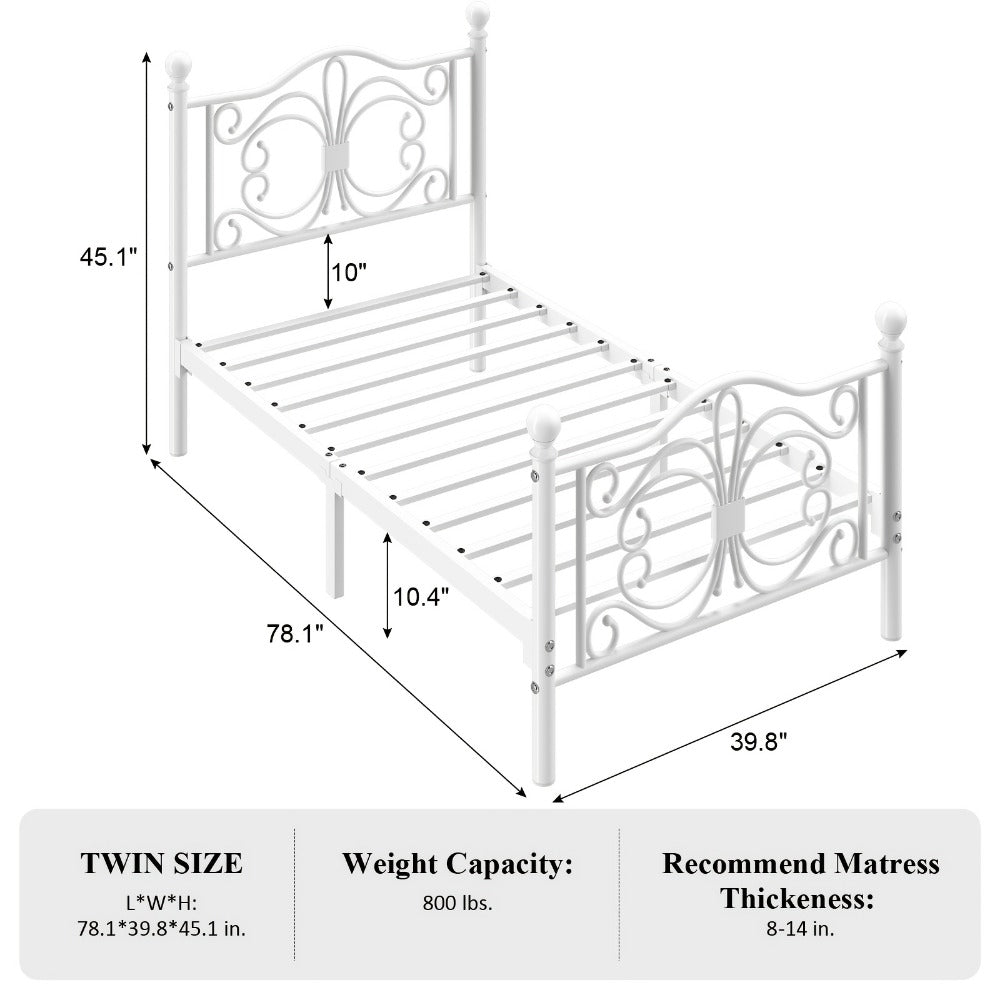 Metal Bed Frame with Headboard and Footboard for Bedroom Comfort and Support detail image - detail view 6