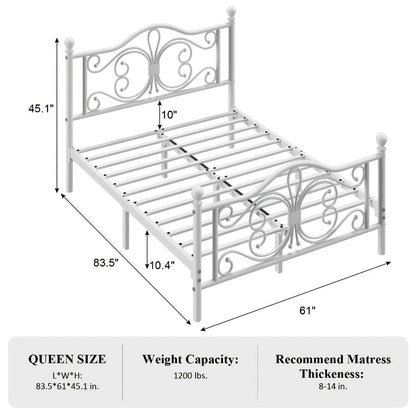 Metal Bed Frame with Headboard and Footboard for Bedroom Comfort and Support detail image - detail view 9