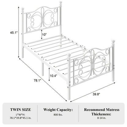 Bed Frame shown in the 【white】, Twin option