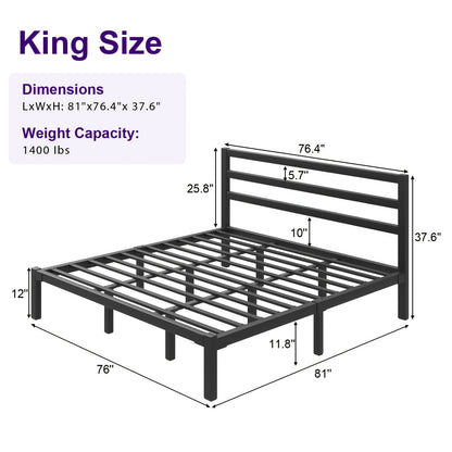 Bed Frame shown in the Black, King option