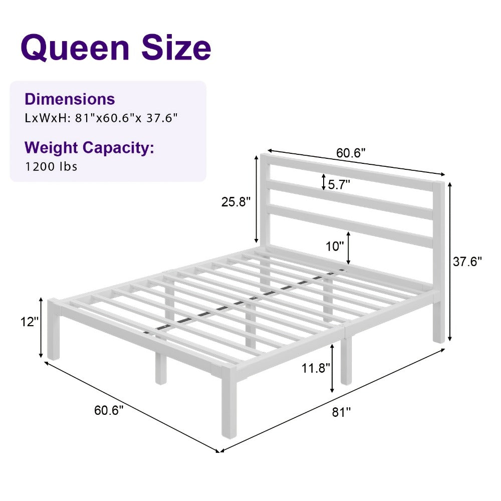 Metal Bed Frame with No Box Spring Needed for Bedroom Comfort and Support detail image - detail view 11