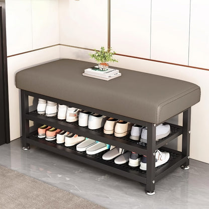 Metal Entryway Bench with Padded Seat for Comfortable Everyday Seating detail image - detail view 13