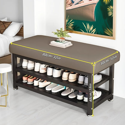 Metal Entryway Bench with Padded Seat for Comfortable Everyday Seating detail image - detail view 5
