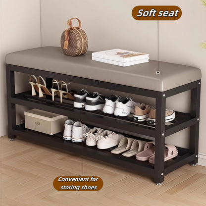 Metal Entryway Bench with Padded Seat for Comfortable Everyday Seating detail image - detail view 6