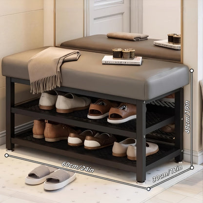 Metal Entryway Bench with Padded Seat for Comfortable Everyday Seating detail image - detail view 8