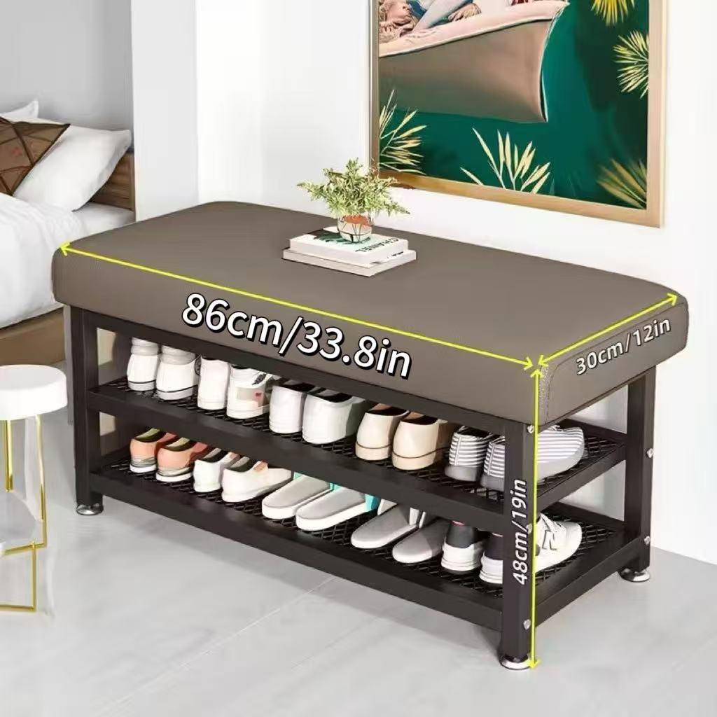 Entryway Bench shown in the Grey, 33.8 inches option