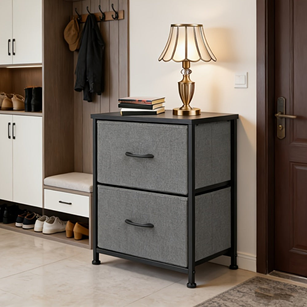 Metal Fabric Storage Cabinet with Deep Drawers for Organized Everyday Storage in Entryway detail image - detail view 18