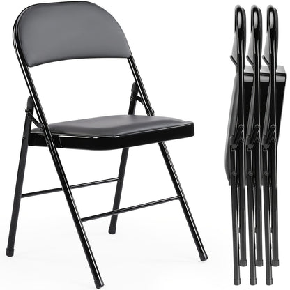 Folding Chair shown in the Black, 4 Packs option