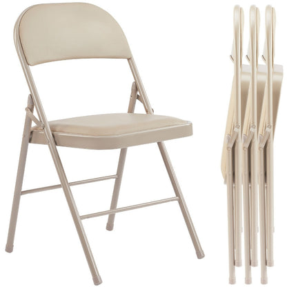 Metal Faux Leather Folding Chair with Stackable Design for Comfortable Everyday Seating detail image - detail view 11
