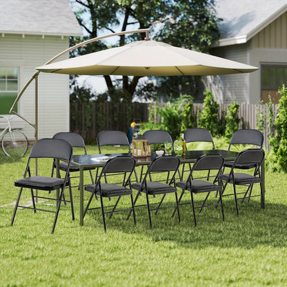 Metal Faux Leather Folding Chair with Stackable Design for Comfortable Everyday Seating detail image - detail view 14