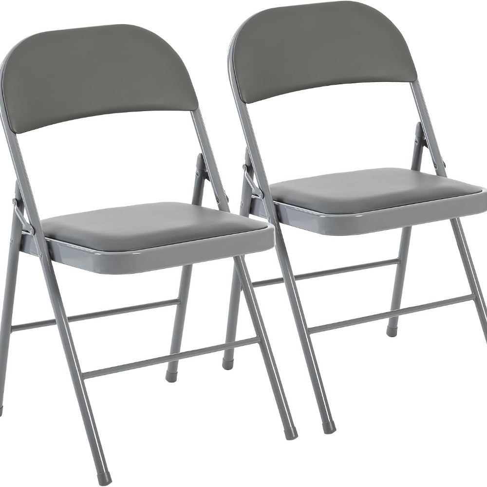 Metal Faux Leather Folding Chair with Stackable Design for Comfortable Everyday Seating detail image - detail view 22