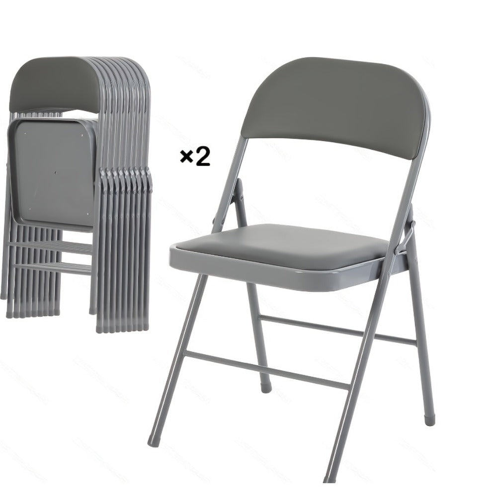 Metal Faux Leather Folding Chair with Stackable Design for Comfortable Everyday Seating detail image - detail view 26