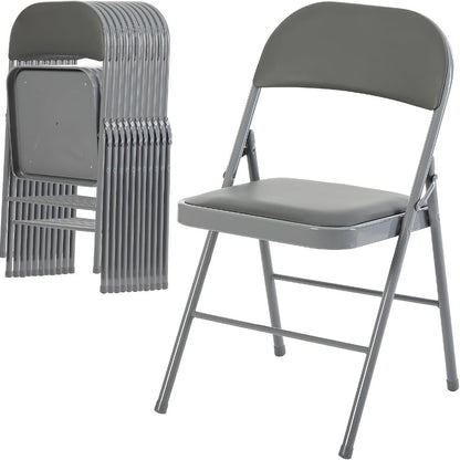 Metal Faux Leather Folding Chair with Stackable Design for Comfortable Everyday Seating detail image - detail view 27