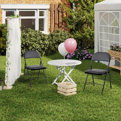 Metal Faux Leather Folding Chair with Stackable Design for Comfortable Everyday Seating detail image - detail view 28