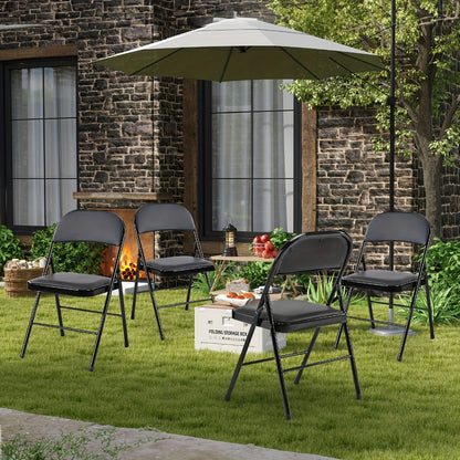 Metal Faux Leather Folding Chair with Stackable Design for Comfortable Everyday Seating detail image - detail view 29